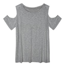 Cut Slub Cold Shoulder Tee